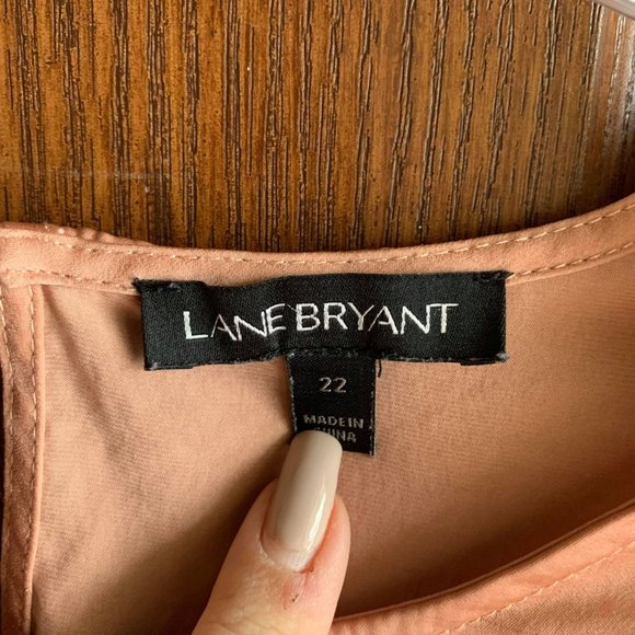Lane Bryant blush silk ruffle accent long sleeve - Picture 6 of 7